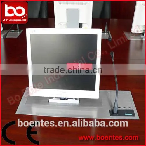 SASO Approved Motorized Monitor Lift With Microphone for Conference Table photo-3