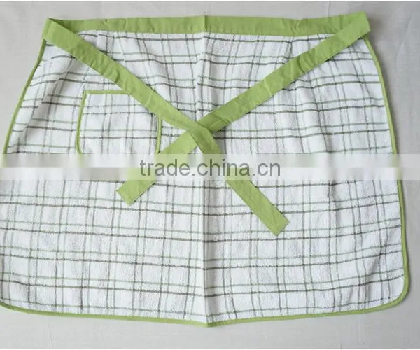 Pigment Printing Blue Waist Kitchen Apron Roll Cotton With Pocket photo-6