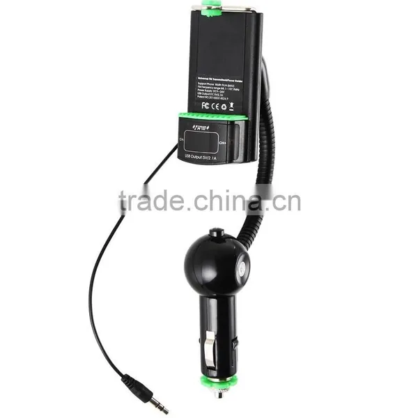 Wireless FM Modulator Car Kit Holder With USB Car Charging, Music Control for IPhone, Samsung, LG, HTC, Nexus, Sony Smartphone