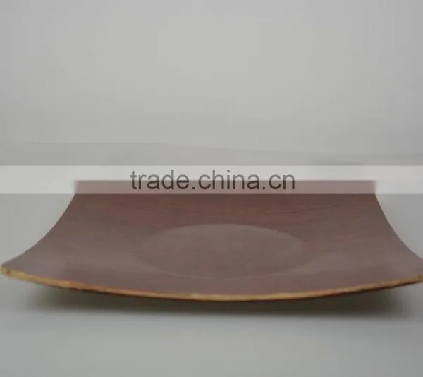 Bauble Red Brown Color China Square Shape Elegance Tea Pastries Gift Square Wooden Dinner Plate photo-5