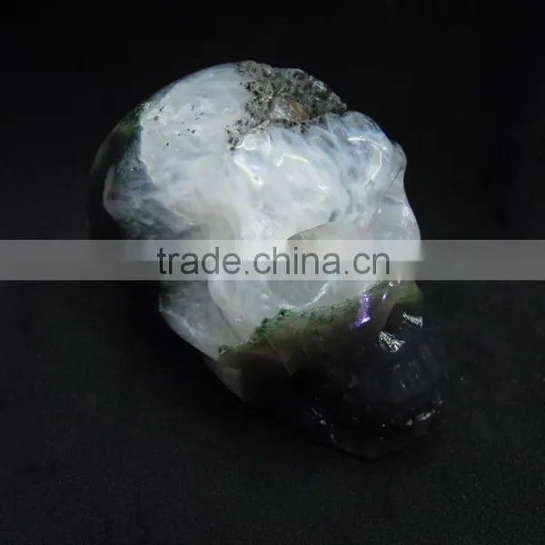Hollowed Natural Hand Carving Amethyst Crystal Skull With Geode Good for Home Decoration or Gift to Friends photo-2