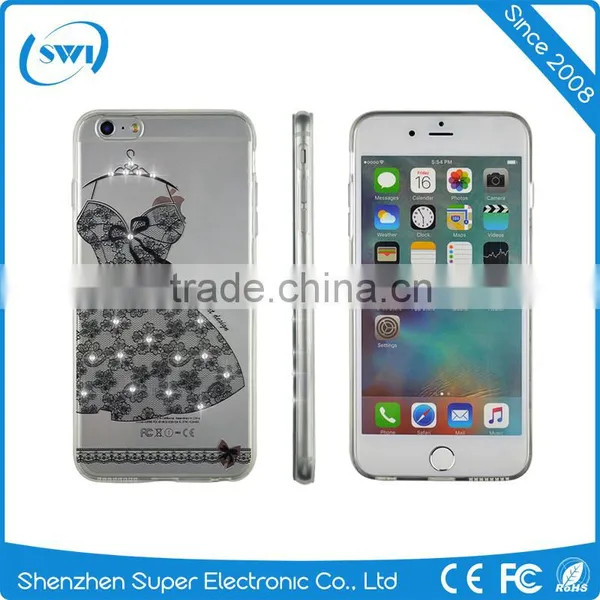 Low Price China Mobile Phone Electroplating Diomand TPU Back Cover Case for IPhone 6/6s Plus/7 photo-2
