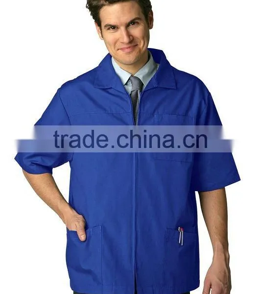 Custom Men's Medicail Zippered Short Sleeve Jacket (Available in 7 Solid Colors) photo-6