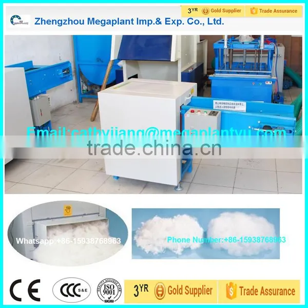 Automatic cotton fiber opening and filling machine for pillow with air-compressor