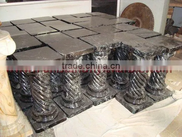 BLACK ZEBRA MARBLE PEDESTALS photo-2