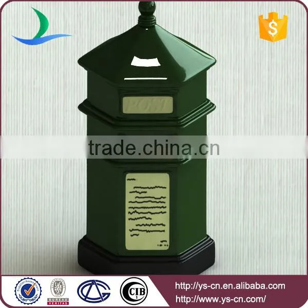 Novel Design Postbox Shape Ceramic Coin Bank photo-3