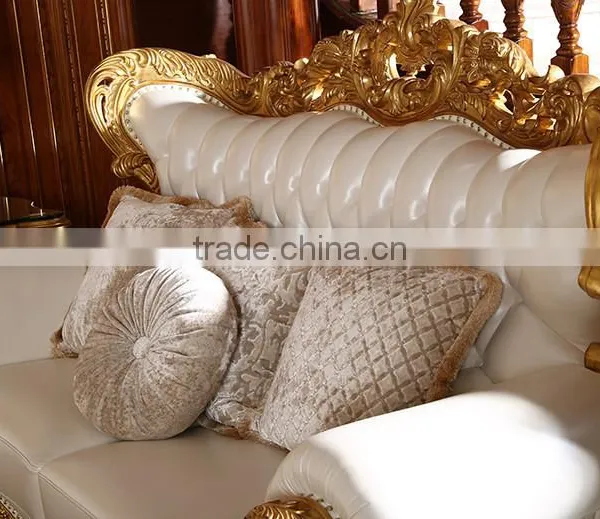 Luxury Classic Golden Antique Full Solid Wood Sofa Set, Wedding Sofa For Bride And Groom(MOQ=1 SET) photo-3
