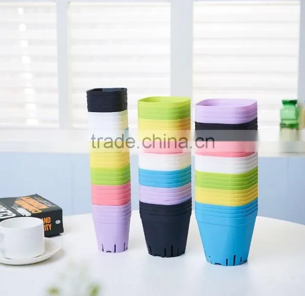 Plastic Square Pots for Plants Colorful Color-Large Size photo-6