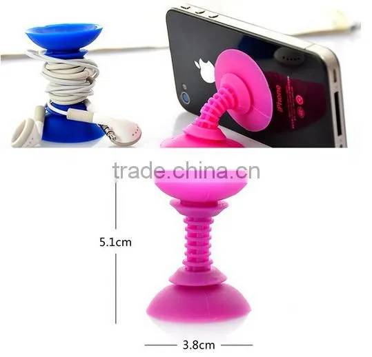 2014 Newest Smart Mini Silicone Phone Sucker Stand Two-side Sucker photo-3