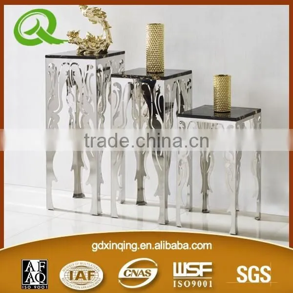 Y372 Metal Hanging Stainless Steel Flower Stand Marble Top Flower Stand photo-2