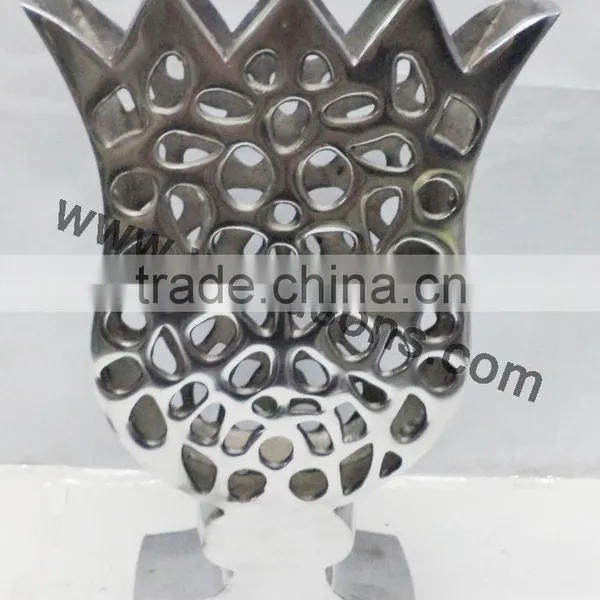 Modern Style Silver Engraved Black Metal Small Handmade Flower Vase photo-6