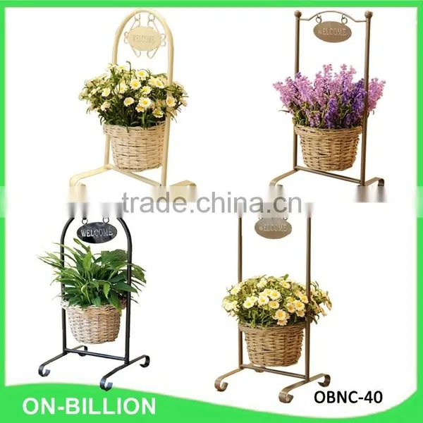Decorative Flower Arrangement Basket With Iron Stand photo-6
