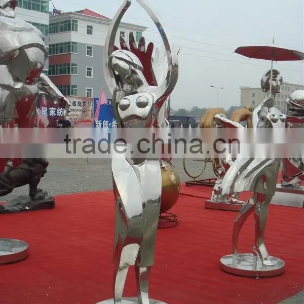 Life Size Miror Finishing Stainless Steel Music Man Guitars Sculpture for Sale photo-3