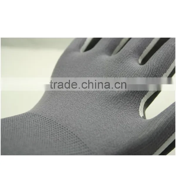 NMSAFETY EN388 4121 13 Gague Grey Nylon Liner Coated Double Nitrile on Palm Waterproof Safety Work Gloves photo-3
