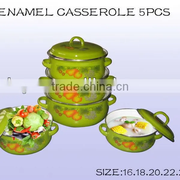 676EDB 6pcs Set Enamel Cookware Enamel Casserole