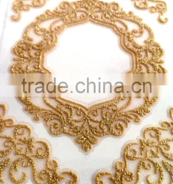 Popular Glitter Lace Foam Sticker, Graceful Decorative Shinny Glitter Sticker, Elegant Lace Sticker photo-6