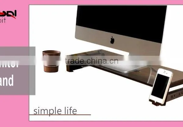 Desktop Organizer Office Glass Computer Laptop Monitor Stand Riser With USB Hubs photo-2