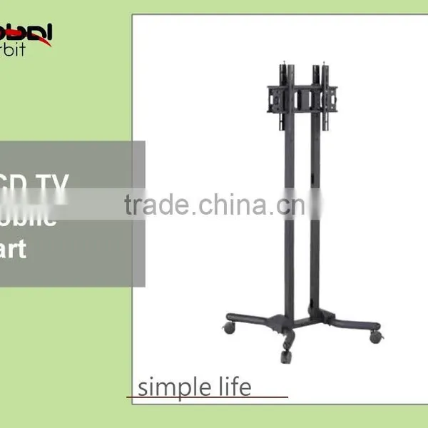 New Design Adjustable Shelf Television Cart Swivel TV Trolley TV Mount With Projector Holder photo-3
