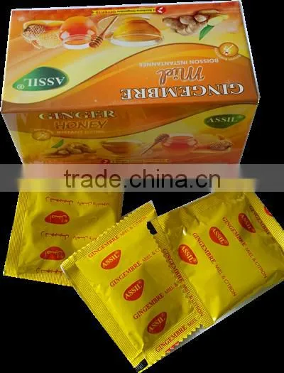 Halal Approved 7g AIU Packages Instant Honey Ginger Tea Powder/ginger Tea With Lemon photo-2