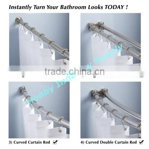 Nickel Steel Pear Shaped Ball Roller Shower Curtain Rings photo-6