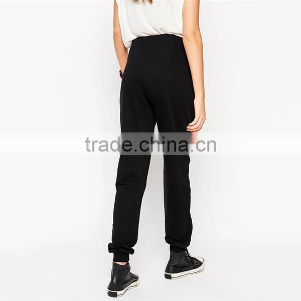 Womens New Fashion Casual Jogger Pants & Trousers Blank Black photo-3