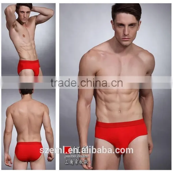 Wholesale Custom Men's Pure Color Sexy U Convex Pouch Bamboo Fiber Seamless Boxer Brief photo-5