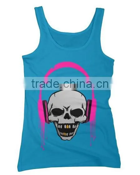China Custom Printing 100 Cotton Stringer Tank Top Women photo-5