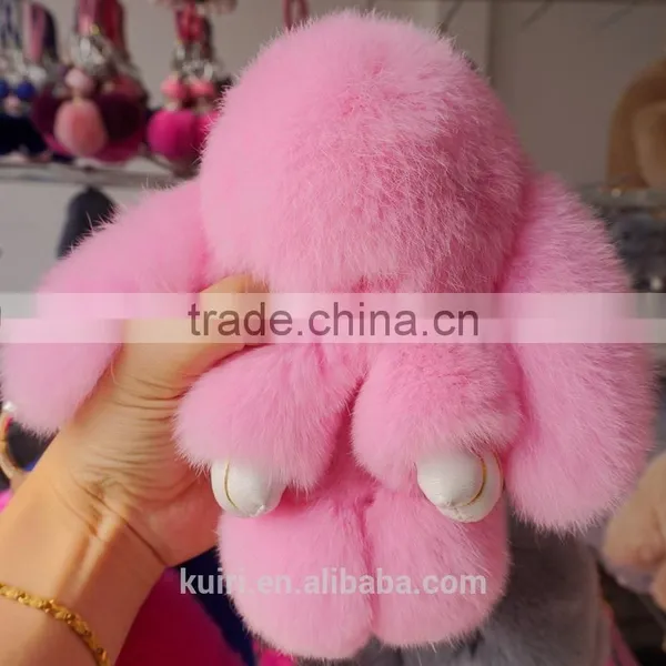 Lovely Rabbit Fur Rabbit Keychain Charm Pendant Keychains Fashion Jewelry Toy Doll Hanging Pendant Accessories Gift photo-5