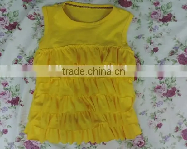Baby Summer Hot Sale Girls Tank Top Icings Solid Color Cotton Clothes 2017 Wholesale Clothes Ruffle photo-2