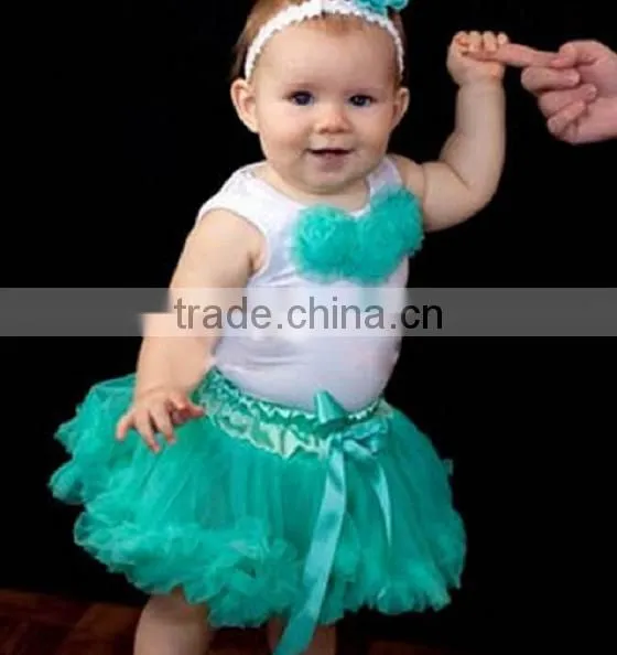 Persnickety Toddler Girls Ruffle Skirts Outfit Baby Girls Chiffon Pettiskirt With White Vest Set Tank Top Fluffy Pettiskirt photo-2