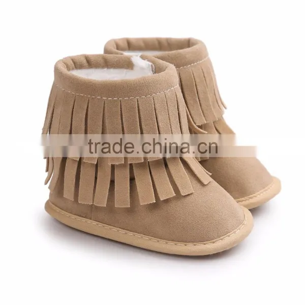Fringed Suede Fabric Baby Warm Boots photo-4
