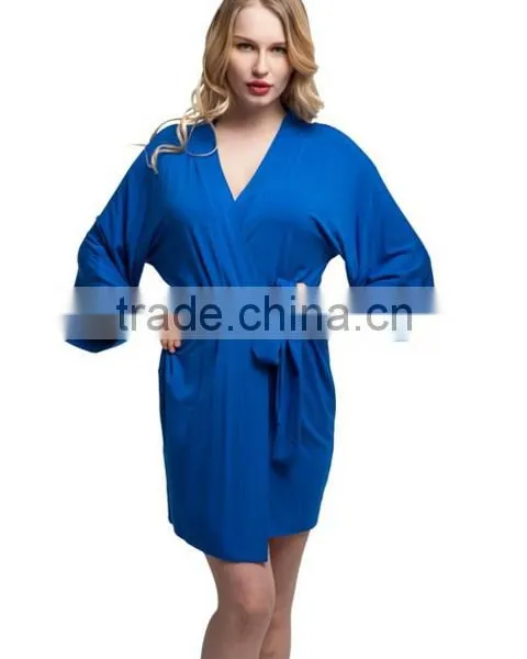 Cheap Cotton Short Kimono Modal Bathrobe photo-2