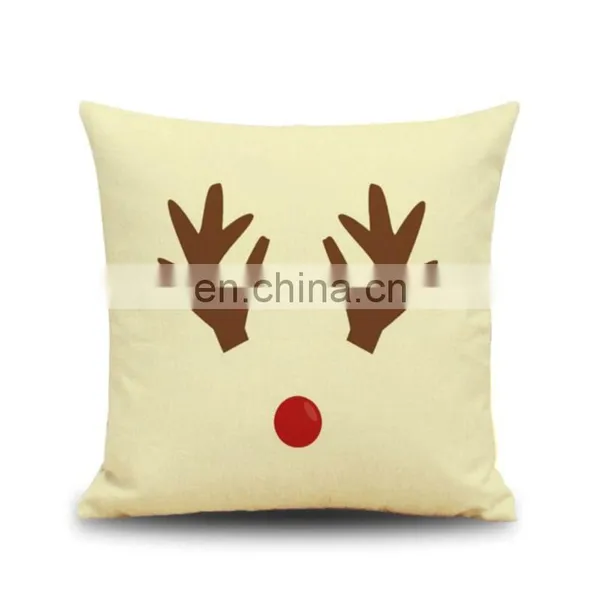 Wholesale Cotton Linen Throw Pillow Cover Christmas Home Decoration Pillowcase Soft 45x45 Square Cushion Covers photo-4