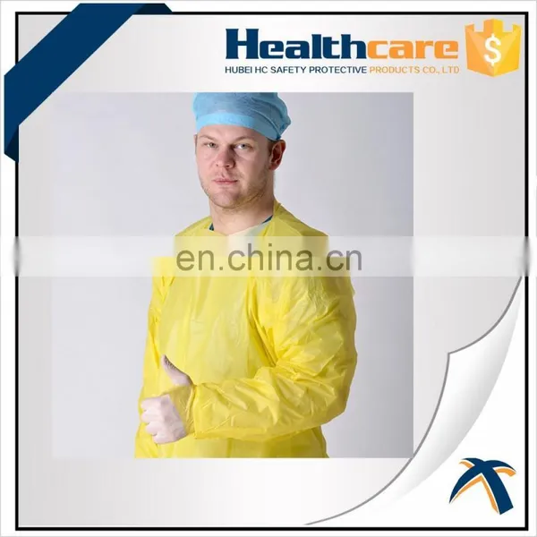 Dispoable Plastic Isolation CPE Gowns,CPE gown,disposable light blue CPE gown