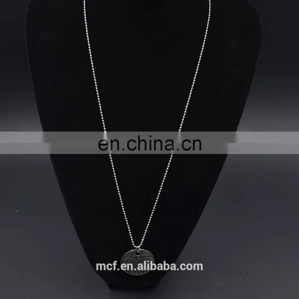 Crystal Diamond Fashion Pendant Chunky Silver Coin Necklace MCB-0045 photo-2