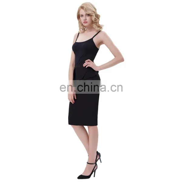 Grace Karin Womens Solid Color High Stretchy Hips-Wrapped Vintage Retro Black Pencil Skirt CL010454-1 photo-4