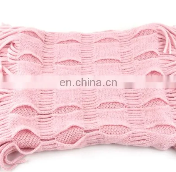Wholesale Hot Sell Street Fashion Style Mix Color Knit Loop Scarf With Tassel photo-4
