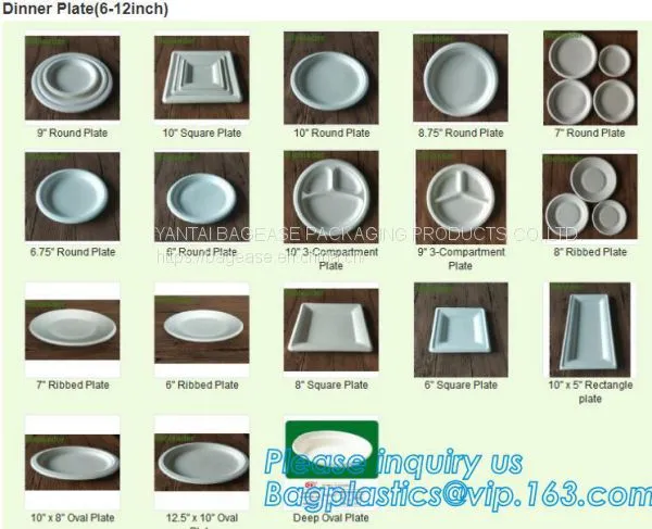 SUGARCANE,BAGASSE PLA DINNERWARE BIO ECO TABLEWARE CUP PLATE BOWL CONTAINER DISH TRAY CUTLERY PULP