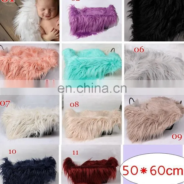 50*60cm 11Colors Faux Fur Nursery Swaddling Blankets Newborn Photography Props Baby Receiving Blanket photo-2