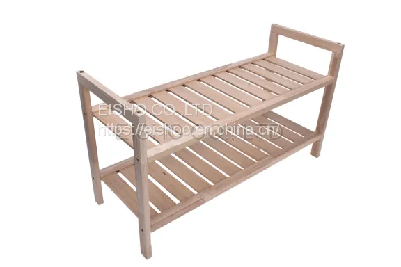 2 Tier FSC Oak Wood Shoe Rack