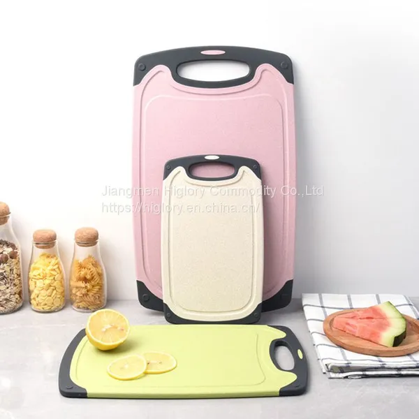 Eco-friendly BPA Free Wheat Straw Plastic Cutting Board Multifunctional Kitchen Non-slip Cutting Boards photo-5