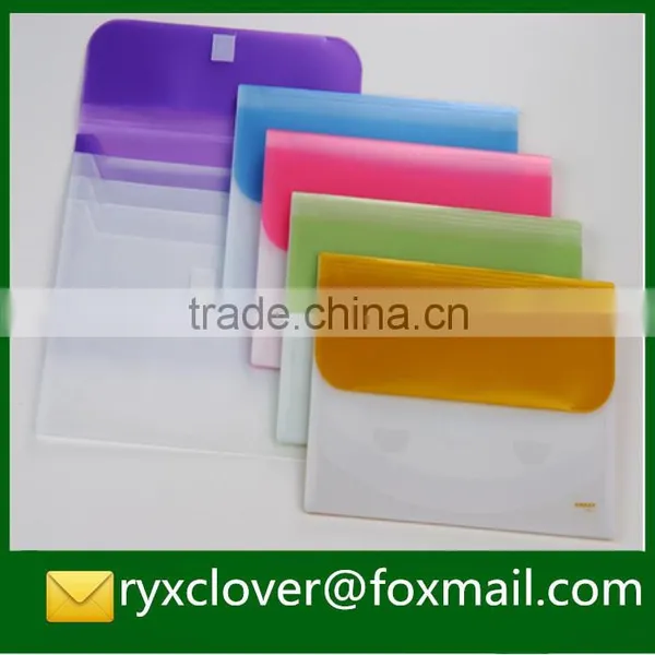 High Quality A4 Clear Plastic Colorful Envelope Document Bag photo-5