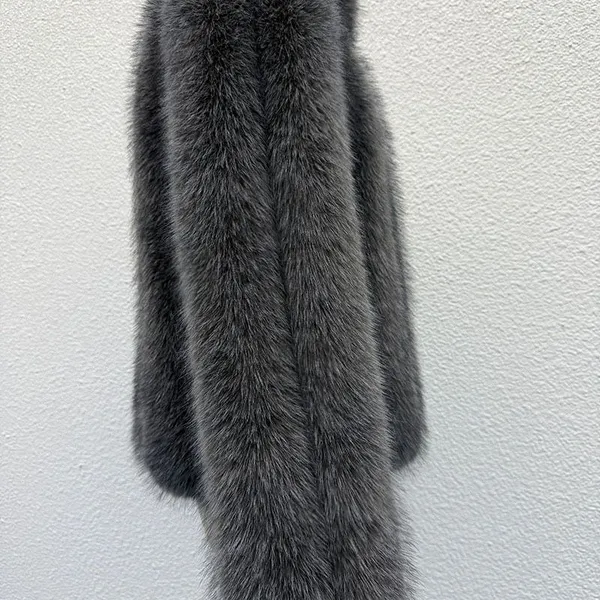 New Autumn and Winter Faux Fur Coat, Faux Fox Fur Patchwork Long-sleeved Overcoat, Loose and Thick Warm Top for Women photo-5