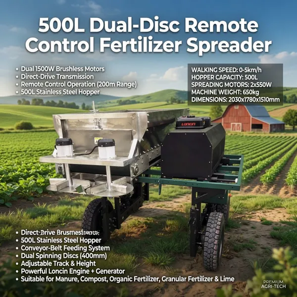 Smart Agricultural Fertilizer Spreader Machine for Farm Orchard and Plantation Operations