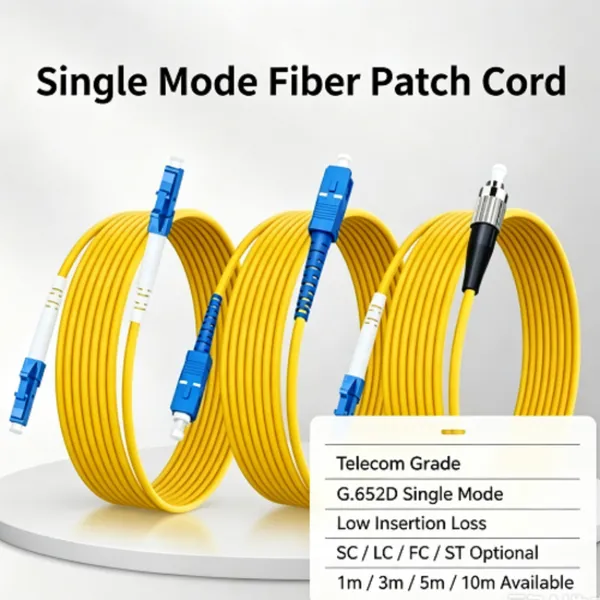 Telecom Grade Single Mode Fiber Patch Cord SC‑SC LC‑FC‑ST Single/Dual Core Optical Fiber Jumper Cable