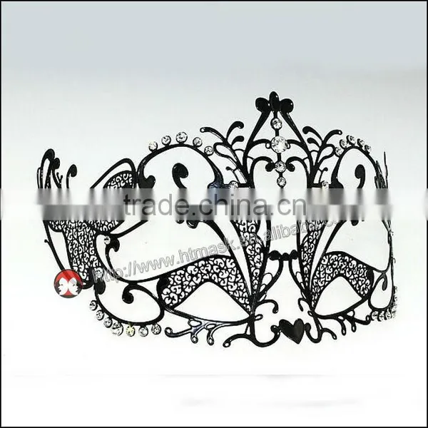 Hot Sell Wholesale Filigree Metal Venetian Man Masquerade Party Masks With Crystals photo-3