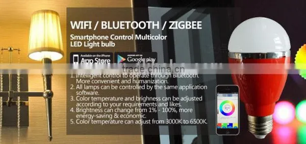 LED BULBS LIGHTING ,BLUETOOTH APP CONTROL, E27,7w ,85v~240v,CUSTOME DESIRE LAMPS AND LABLES photo-2