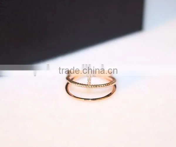2015 Three Layer Fashion Midi Rings Rhinestone Cross Punk Rings For Women and Men photo-4