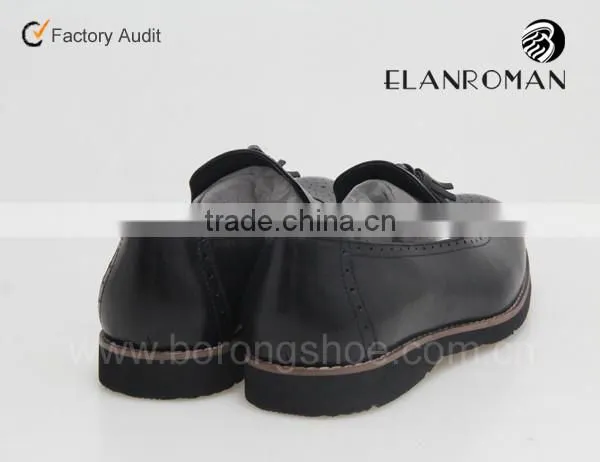 Genuine Leather Casual Tassel Shoes for Men With Black Color Fashion Man Casual Shoe photo-5
