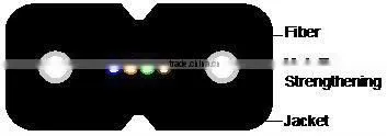 Indoor FRP Strength Member 4 Core Drop Ftth Optical Fiber Cable